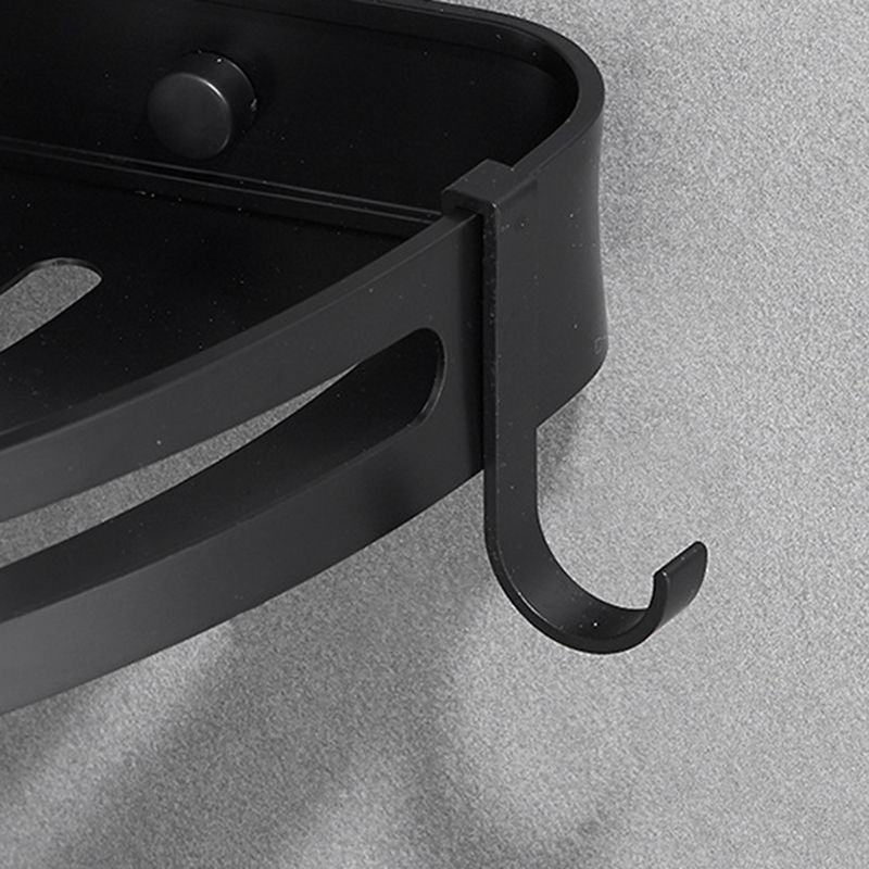 Modern Aluminum Bathroom Accessory Set Black/ Silver Bathroom Shelf