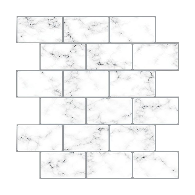 Peel and Stick Wall Tile Water Repellent Rectangle PVC Peel & Stick Subway Tile