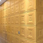 Glam peel and stick wall covering made of foam with 3D embossed panel