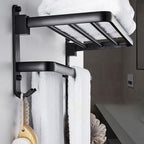 Modern Bathroom Accessories Set Towel Holder Black Soap Dish Bath Accessories Set