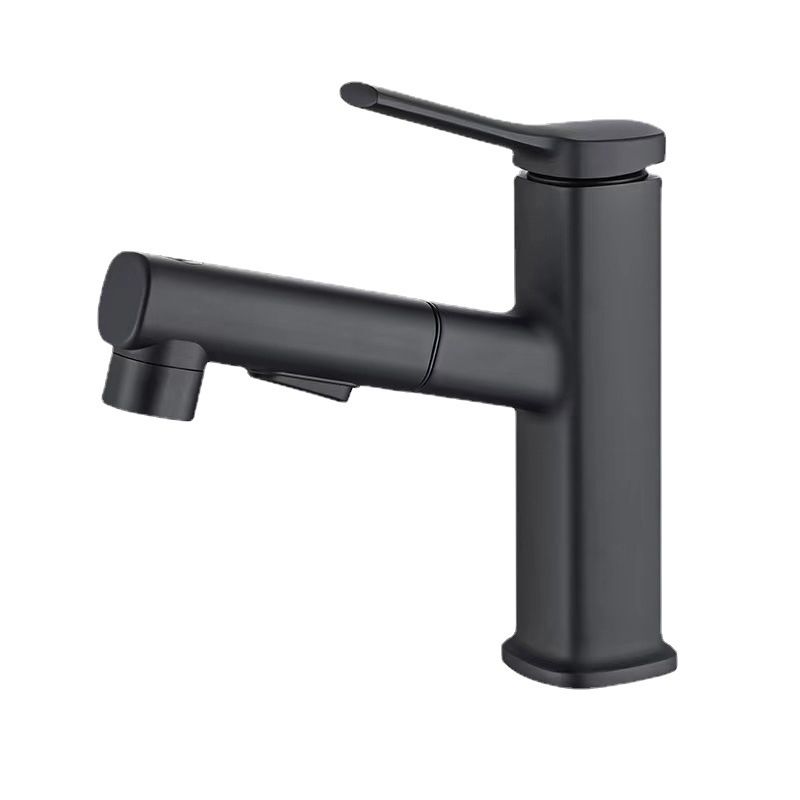 Contemporary Vessel-Faucet Pull-out Centerset Faucet with Swiveling Spout