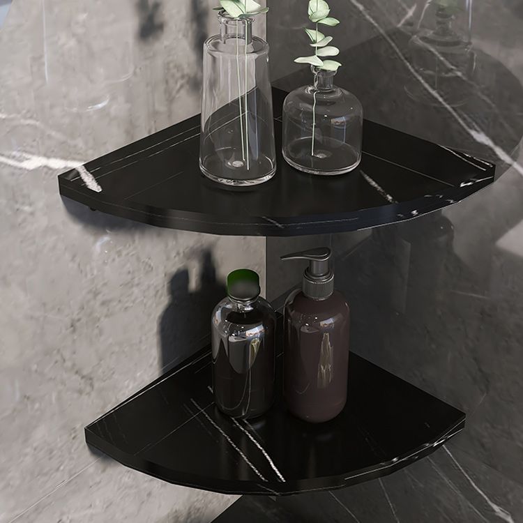 3-piece modern bathroom accessory set marble and metal bathroom shelf