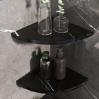 3-piece modern bathroom accessory set marble and metal bathroom shelf