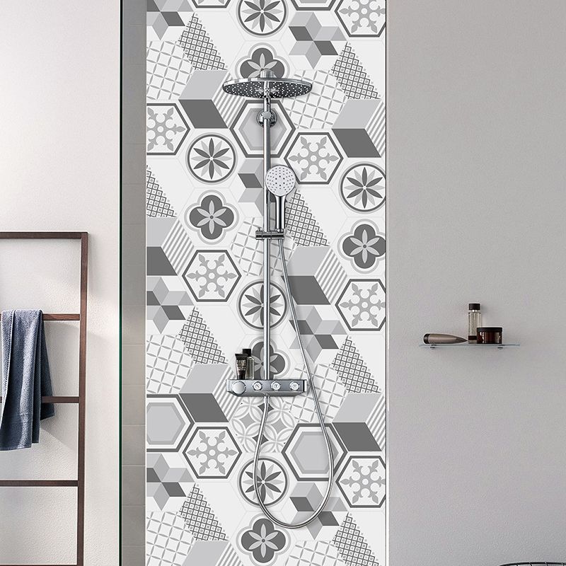 Plastic Mosaic Tile Wallpaper Hexagonal for Stick-On and Removable Back Wall Tile