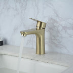 Modern Basin Tap Monochrome Center Mount Low Arc Faucet for Bathroom