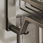 Aluminum modern bathroom accessories set polished gray bathroom shelf/paper holder/robe hook