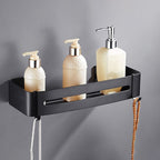 Matt Black Modern Bathroom Accessories Set, Set of 3, Bathroom Shelf
