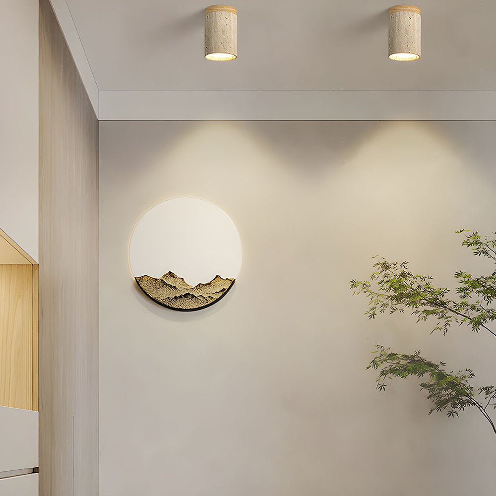 Ceiling Light Wood Cylinder Flush Mount Fixture