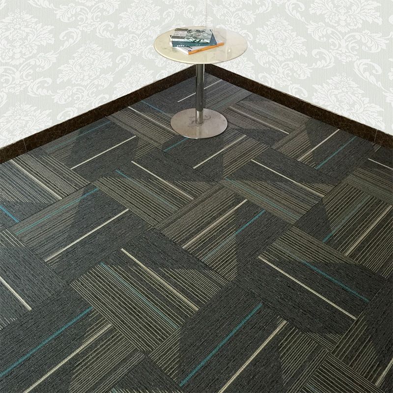 Dark Color Level Loop Carpet Tile Non-Slip Self-Adhesive Indoor Office Carpet Tiles