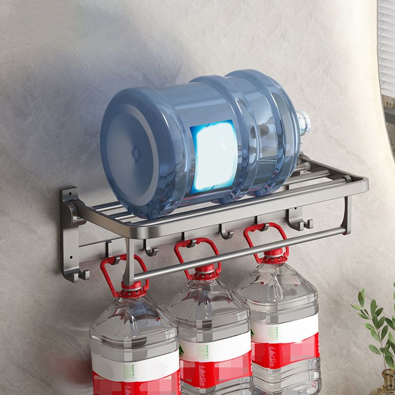 Contemporary Gray Bathroom Hardware Set Bathroom Shelf/Towel Bar Including Bathroom Set