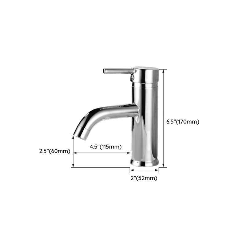 Modern Brass Bathroom Sink Faucet Round Lever Handles Sink Faucet