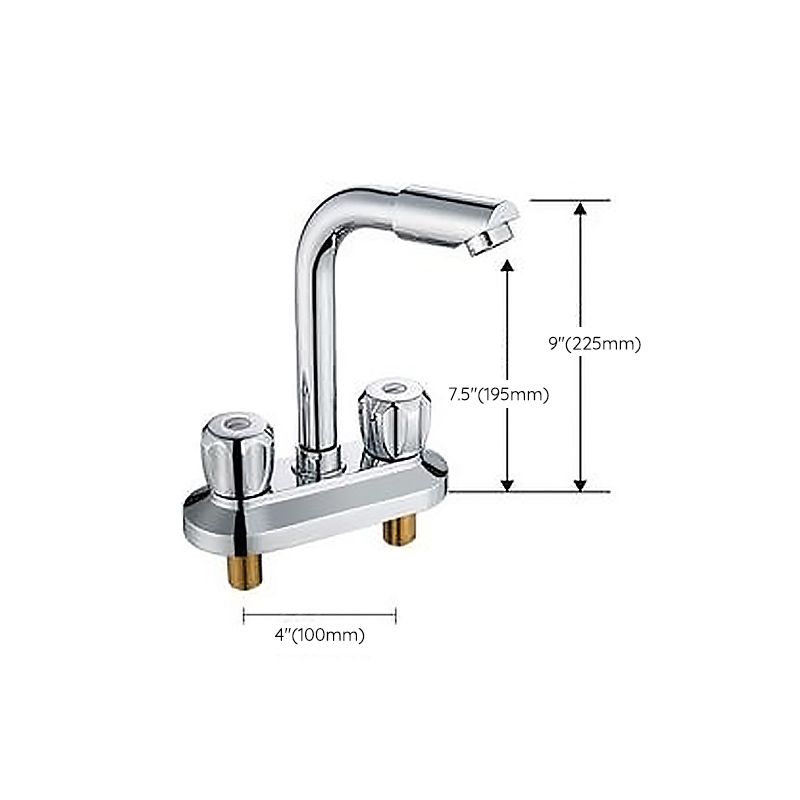 Modern Style Bathroom Faucet Dual Handle Faucet Swivel Spout Faucet