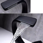 Button Handle Faucet Contemporary Style Faucet with Waterfall Spout