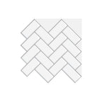Square Peel & Stick Mosaic Tile Herringbone Peel and Stick Wall Tile