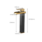 Waterfall spout basin tap lever handle square basin tap