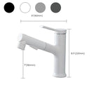 Modern Washbasin Faucet Copper 1-Handle Low Arc Pull-Out Washbasin Faucet for Bathroom