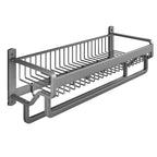 Modern Metal Bath Accessory Set Polished Silver Bath Shelf/Paper Holder/Towel Hook