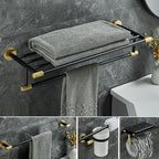 5-piece modern bathroom accessory set made of black brass bathroom hardware