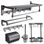 Modern 5/6-piece bathroom accessory set with bathroom shelf/robe hooks/towel bar