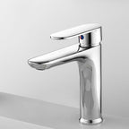 Modern Brass Bathroom Sink Faucet Round Lever Handles Sink Faucet