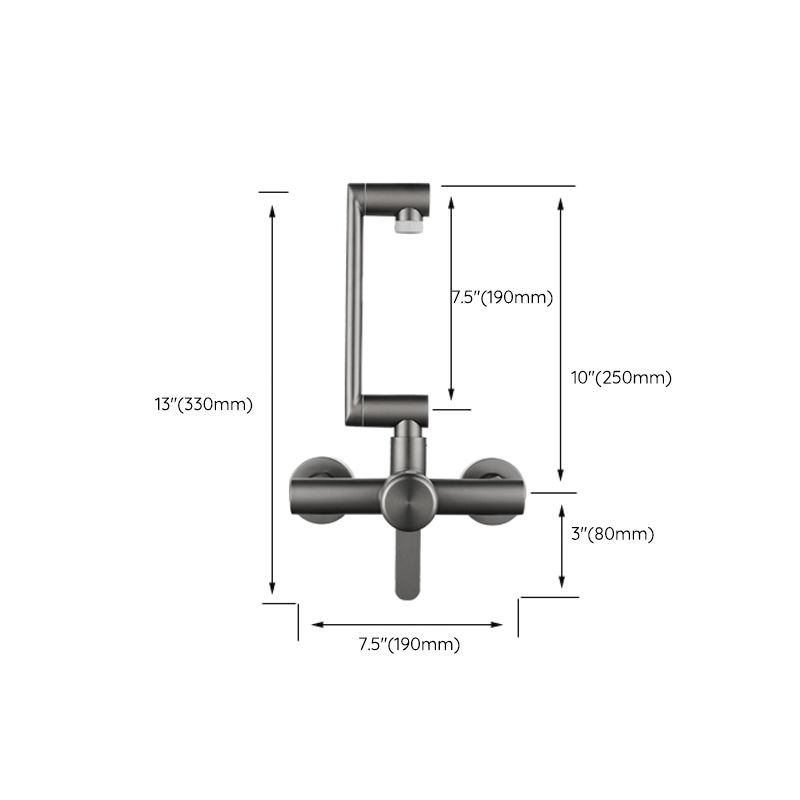 Modern Wall-Mounted Kitchen Faucet Single Lever Faucet in Chrome