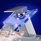 1-Handle Basin Mixer 1-Hole Copper Sink Tap with LED Lighting