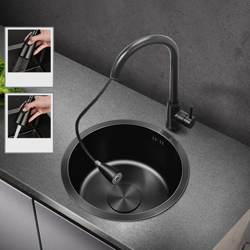 Classic Round Sink Stainless Steel Built-in Sink Non-Slip Round Basin for the Kitchen