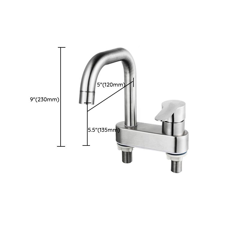 304 stainless steel center faucet bathroom single handle hot and cold sink faucet
