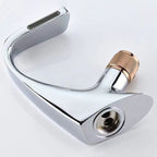 Button Handle Faucet Contemporary Style Faucet with Waterfall Spout