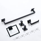 7-piece bathroom accessory set made of stainless steel with paper holder/robe hook/towel ring bar