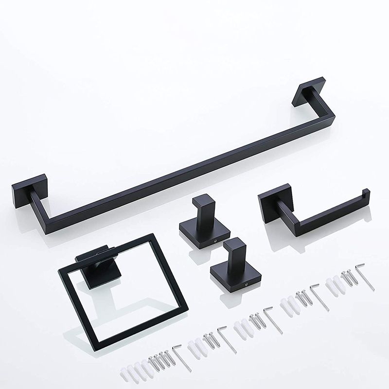 7-piece bathroom accessory set made of stainless steel with paper holder/robe hook/towel ring bar