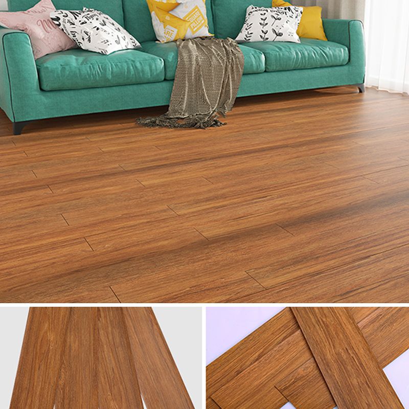 Modern Peel & Stick Mosaic Tiles Plastic Wood Look Fading Resistant Vinyl Plank
