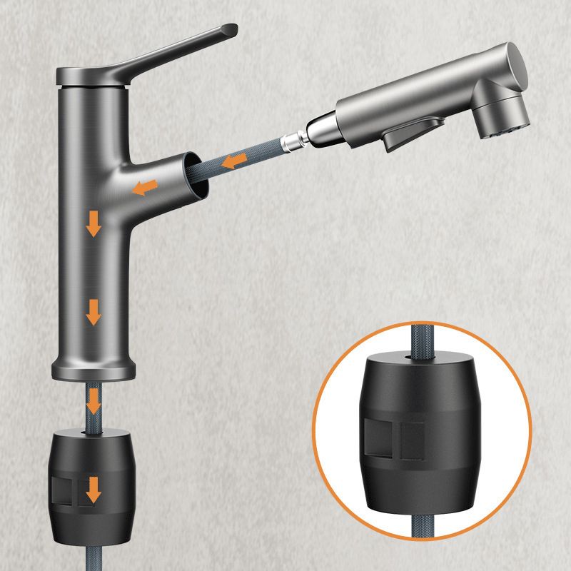 Modern Center Set Faucet Copper Center Set Vanity Faucet for Bathroom