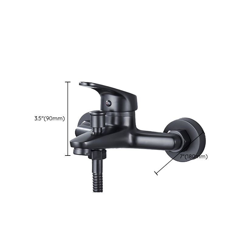 Modern Bathtub Faucet Lever Handle Wall Mounted Fixed Bathtub Faucet