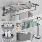 Modern Chrome Bathroom Accessories Set Aluminum Bathroom Fittings Set