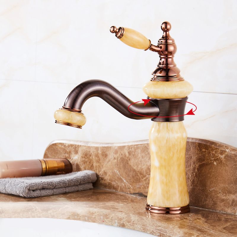 Luxury Ship Basin Faucet Lever Handle Round Ship Basin Bathroom Faucet