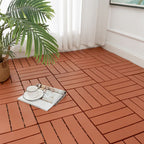 30 cm X 30 cm 4-Slat Square Deck/Patio Floor Tiles Snap Fit Installation Floor Tiles