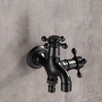 Wide Bathroom Sink Faucet Wall-Mounted Cross Handle Faucet