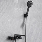 Modern Bathtub Faucet Trim Black Wall Mounted Swivel Spout with Hand Shower