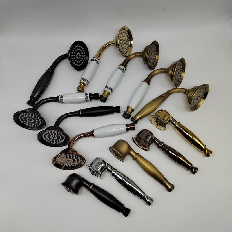 Traditional Handheld Shower Head with Hose Polished Brass Wall Mounted Shower Head