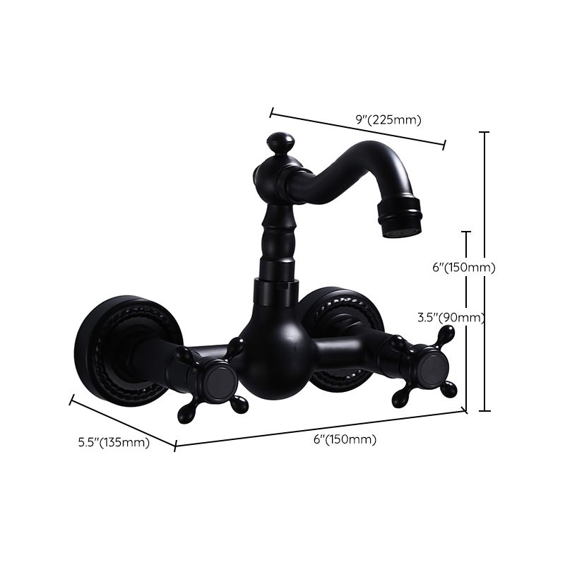 Traditional Wall Mounted Metal Bathtub Filler Low Arc Waterfall Bathroom Faucet