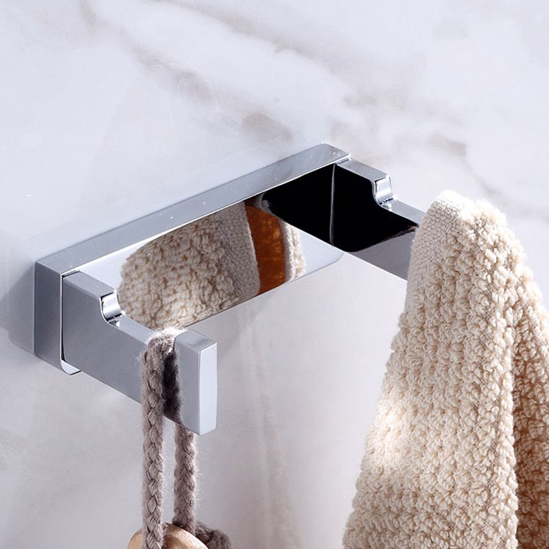 Chrome brass modern bathroom accessory set with towel bar/ ring/ paper holder & bathrobe hook
