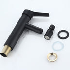 Modern Sink Faucet Copper Lever Handle Low Arc Pull Out Sink Faucet