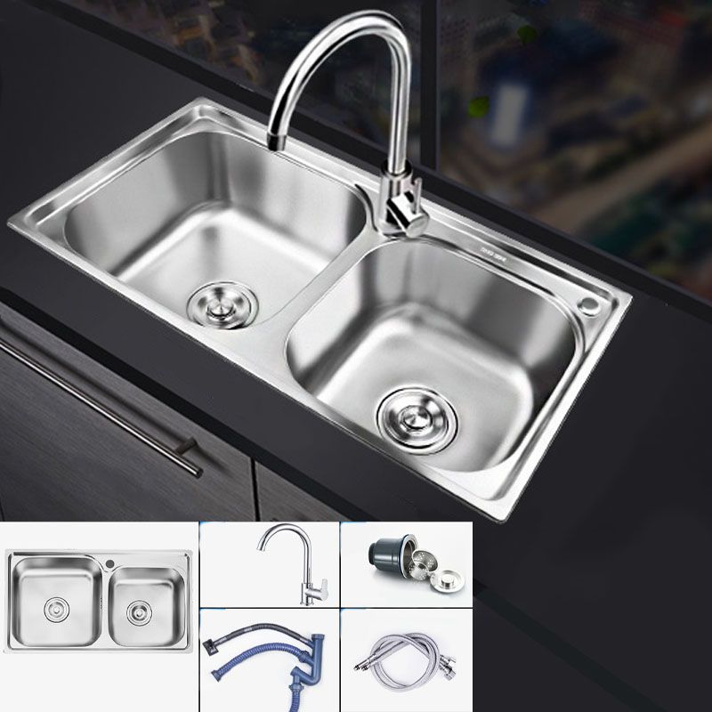 Classic Style Kitchen Sink Stainless Steel Kitchen Sink with Drainage Hole Kit