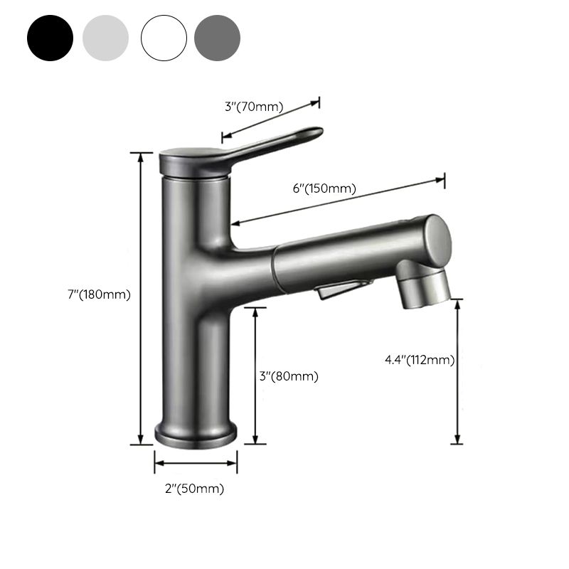 Vessel Sink Faucet Contemporary Pull-out Tap with Swivel Spout