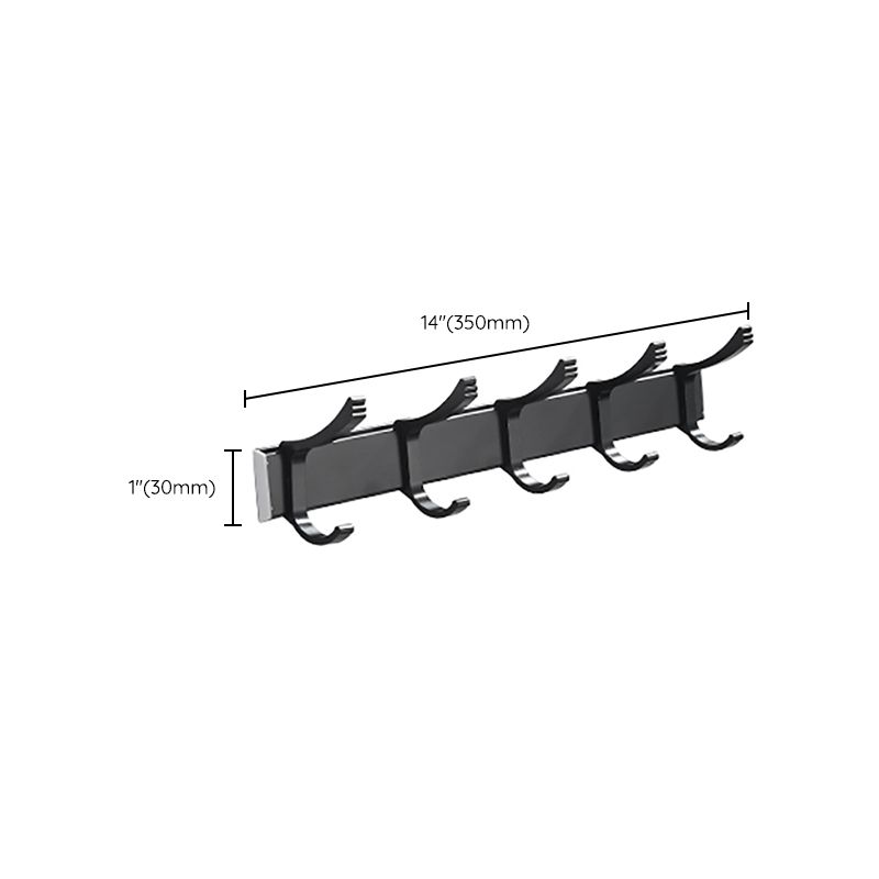 Modern Classic Bathroom Hardware Set Matte Black Bathrobe/Towel Bar & Bathroom Shelf
