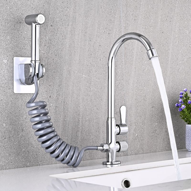 Single Cold Water Valve Uniform Color High Arc Deck Mounted Bathtub Faucet