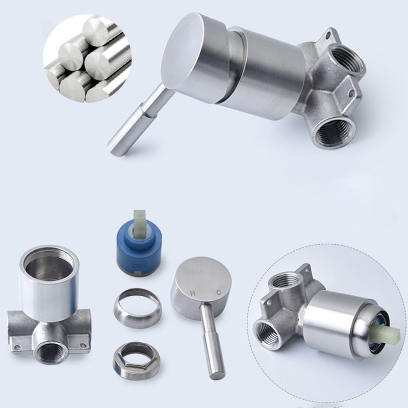 Stainless Steel Shower Combination Round Fixed Shower Head with Shower Arm