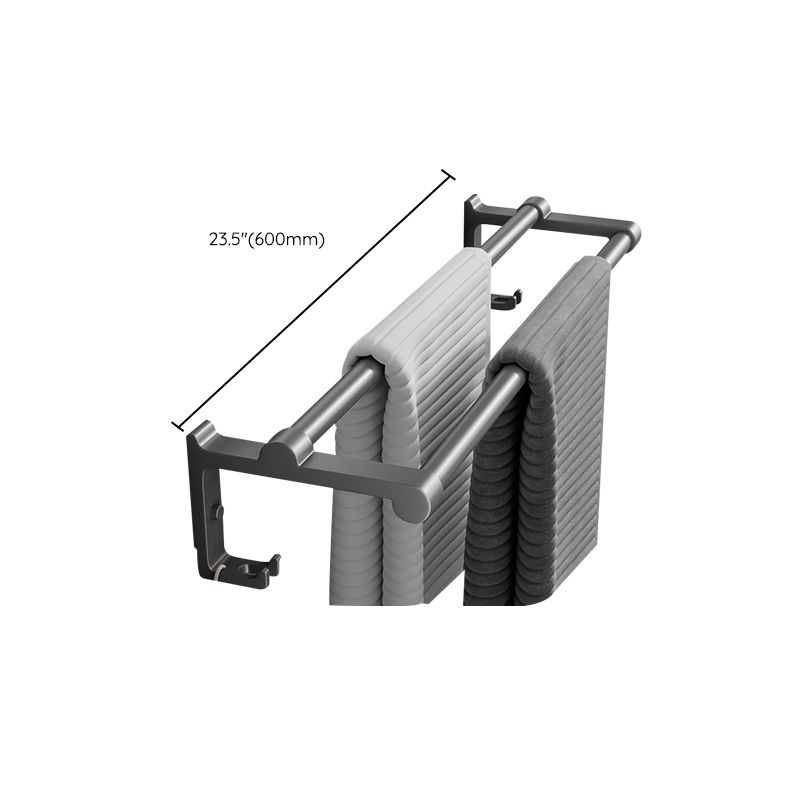 Contemporary Bathroom Accessory Set Gray Aluminum Bathroom Shelf/Towel Rack/Bathtub Hook