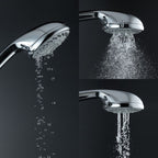 Single Double Showerhead Square High Arc Showerhead Combo in Chrome